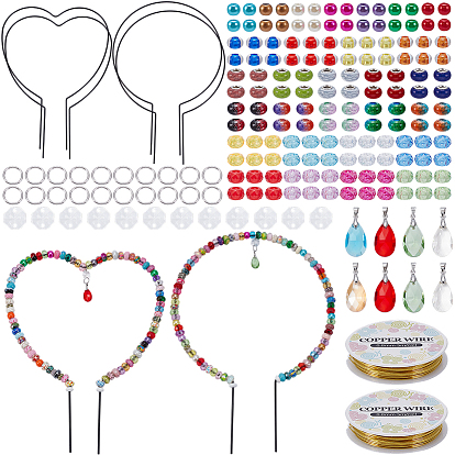 DIY Plants Supports Making Kits, including Iron Plants Supports, Aluminum Wire, Copper Wire, 304 Stainless Steel Jump Rings, Glass Pendants, Acrylic Beads & Links, Resin Beads, Plastic Beads