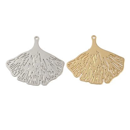 Подвески-коннекторы с латунными травлеными металлическими украшениями, долговечный, без кадмия, без никеля и без свинца, гингко лист