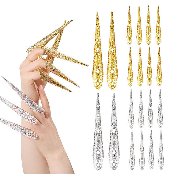 20шт 2 цвета железные кольца для ногтей, кольцо для ногтей