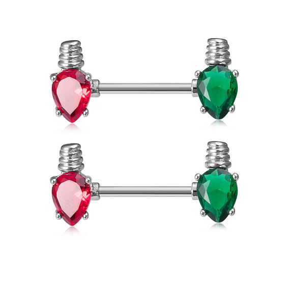 304 Кольца для сосков из нержавеющей стали со стразами, цвет нержавеющей стали