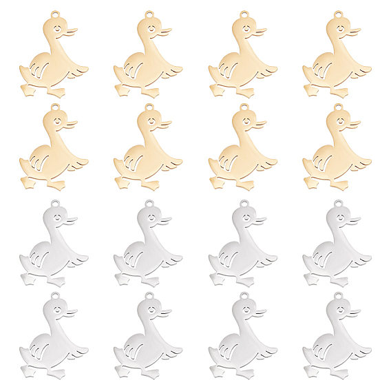 16шт. 2 цвет 201 подвески из нержавеющей стали, утка