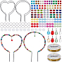 DIY Plants Supports Making Kits, including Iron Plants Supports, Aluminum Wire, Copper Wire, 304 Stainless Steel Jump Rings, Glass Pendants, Acrylic Beads & Links, Resin Beads, Plastic Beads