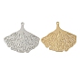 Подвески-коннекторы с латунными травлеными металлическими украшениями, долговечный, без кадмия, без никеля и без свинца, гингко лист