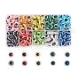 250Pcs 10 Colors Resin Beads, Round with Evil Eye