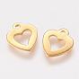 201 Stainless Steel Open Heart Charms, Hollow