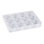 (Defective Closeout Sale:Box is Cracked )Transparent Plastic Nail Art Decorations Storage Box, Nail Art Glitters Sequins Decal Accessories Organizer, Flat Round