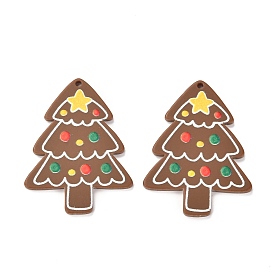 Рождественская тема 3 подвески из смолы с рисунком d, аксессуары для серег своими руками, рождественская елка, цвет охры