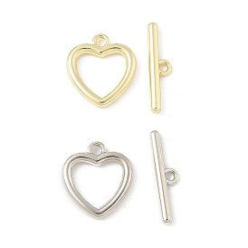 Застежки-тоглы из сплава в форме сердца, без кадмия и без свинца, стойки покрытие