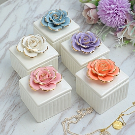 Porcelain Jewelry Boxes, for Jewerly Dispaly, Flower