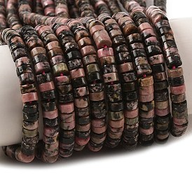 Natural Rhodonite Beads Strands, Disc, Heishi Beads