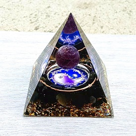 Crystal Pyramid Ornament Gravel Epoxy Resin Crafts Home Office Car Decoration