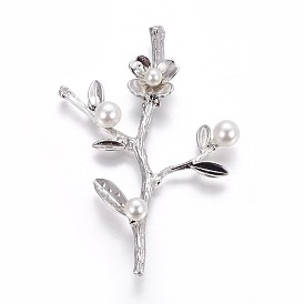 Латунные кабошоны, с оболочкой жемчуг, цветок