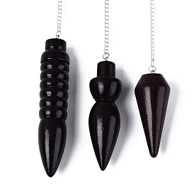 Маятники для лозоходства с конусообразным наконечником из древесины грецкого ореха, с посеребренными железными цепочками и стеклянными бусинами