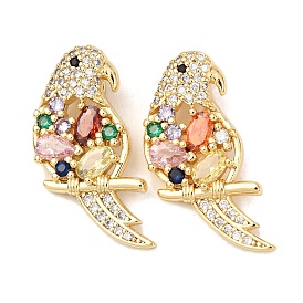 Латунные микро-паве красочные кубические циркониевые подвески, амулеты птиц