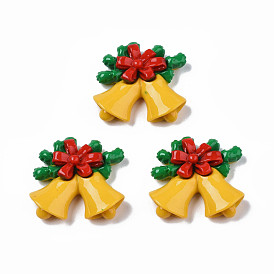 Opaque Resin Cabochons,  Christmas Bell