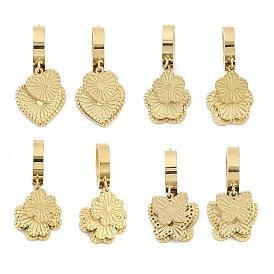 Real 18K Gold Plated 304 Stainless Steel Dangle Earrings, Hoop Earrings for Women