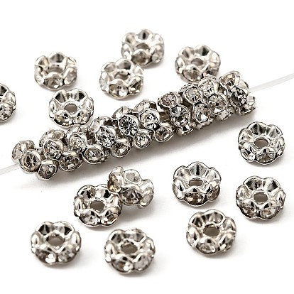 Латунные бусины разделители для поставки стразов, без кадмия и без свинца, класс А, волнистый край, рондель, 5x2.5 мм, отверстие : 1 мм