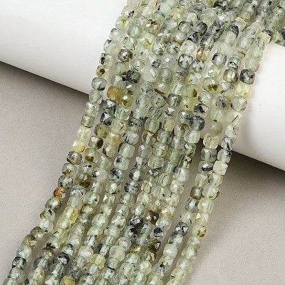 Природные пренит нитей бисера, граненые, кубические