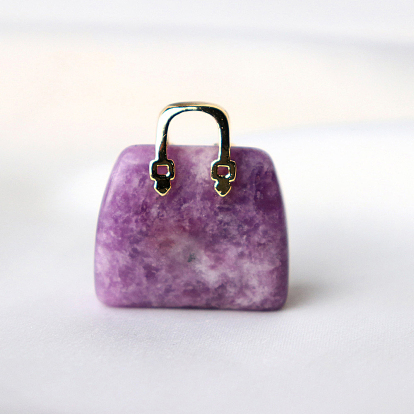 Natural Gemstone Handbag Display Decorations, Reiki Energy Stone Ornaments