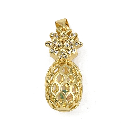 Подвески в виде ананасовых бусин с микропаве из латуни и прозрачными кубическими цирконами, долговечный, без кадмия и без свинца, стойки покрытие