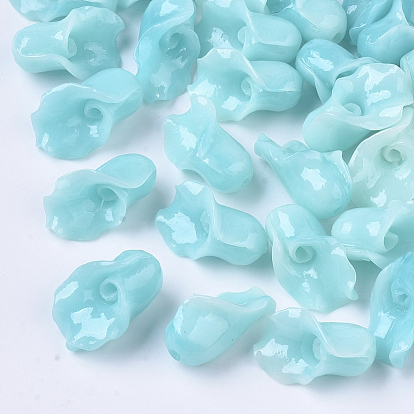 Perles de corail synthétiques, teint, jade d'imitation, lis calla