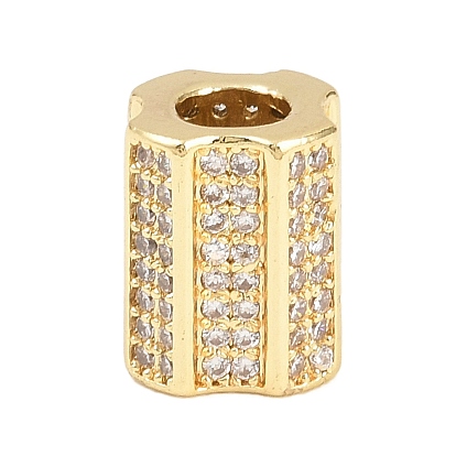 Колонна из латуни с прозрачным кубическим цирконием, европейские бусины, крестообразные бусины с большими отверстиями, без кадмия и без свинца