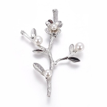 Латунные кабошоны, с оболочкой жемчуг, цветок