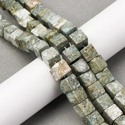 Натуральные варицитовые бусины, кубические