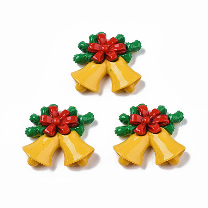 Opaque Resin Cabochons,  Christmas Bell