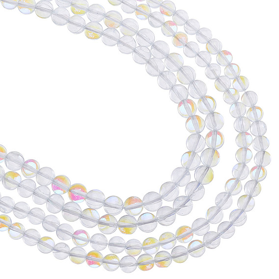 2 нити синтетические бусины из лунного камня нити, круглые