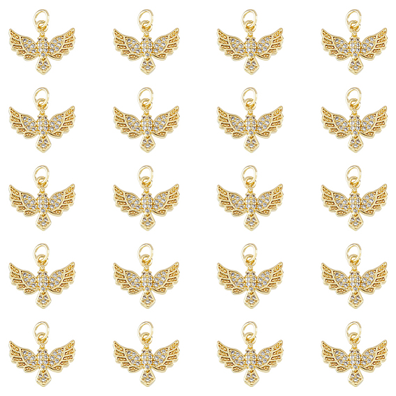 Латунные микропаве прозрачные кубические циркониевые подвески, с целью перехода в кольце, без кадмия и без свинца, птица