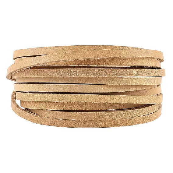 5M Flat Cowhide Leather Cords, for DIY Craft, Flat