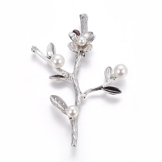 Латунные кабошоны, с оболочкой жемчуг, цветок