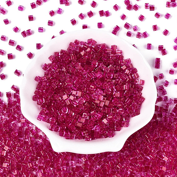 Прозрачные внутри цветные стеклянные бусины, кубические