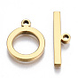 201 Stainless Steel Toggle Clasps, Nickel Free, Ring