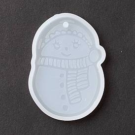 Christmas Theme DIY Snowman Pendant Silicone Statue Molds, Resin Casting Molds, for Portrait Sculpture UV Resin & Epoxy Resin Jewelry Making
