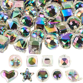 54 шт. 9 радужные переливающиеся акриловые бусины с УФ-покрытием, двухцветная бусина в бусине, разнообразные