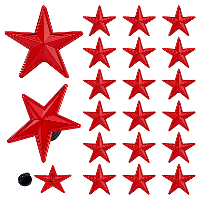 20шт. эмалированные застежки для значков из цинкового сплава для рюкзаков и одежды, звезда