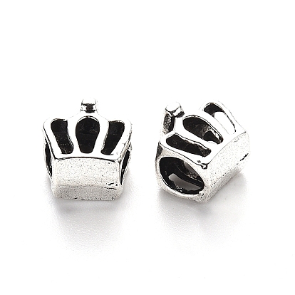 Европейские сплавочные бусины тибетского стиля , бусины с большим отверстием, без свинца, полый, корона