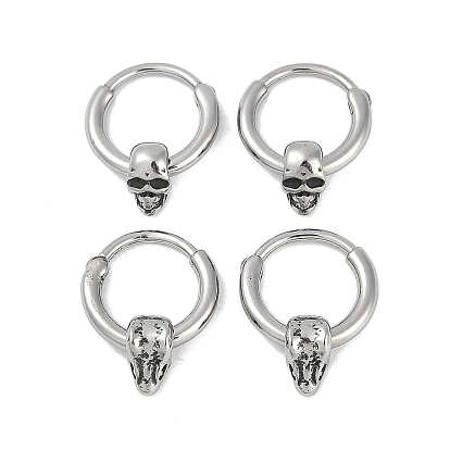 Череп/голова змеи 316 серьги-кольца из хирургической нержавеющей стали, кольца для носа