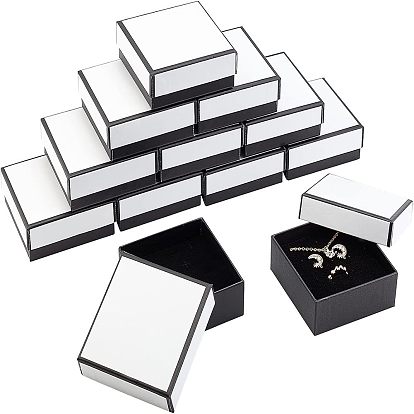 Картонная коробка, крышка с защелкой, с губчатым ковриком, коробка ювелирных изделий, квадратный