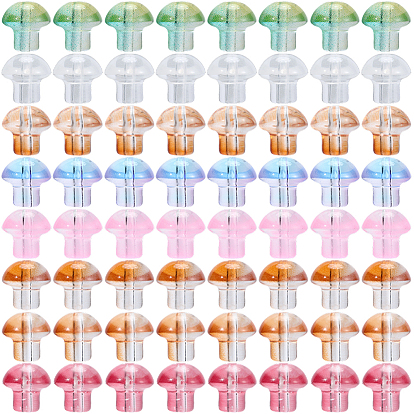 64 шт 8 цвета прозрачные стеклянные бусины, гриб