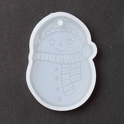 Christmas Theme DIY Snowman Pendant Silicone Statue Molds, Resin Casting Molds, for Portrait Sculpture UV Resin & Epoxy Resin Jewelry Making
