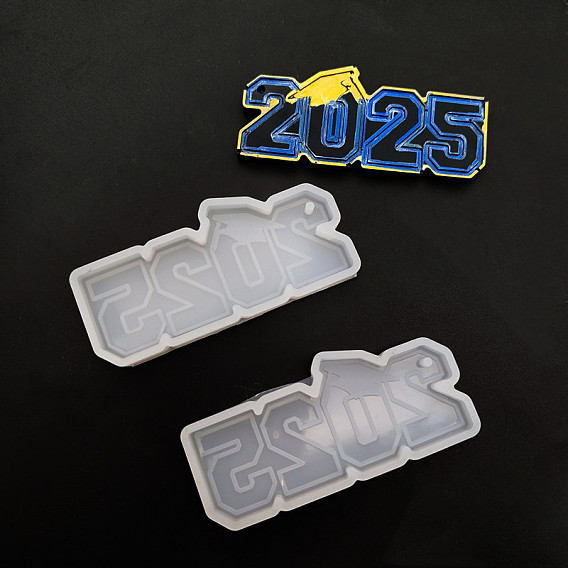 DIY силиконовые формы для кулона, формы для литья смолы, инструменты для производства глиняных ремесел, число 2025