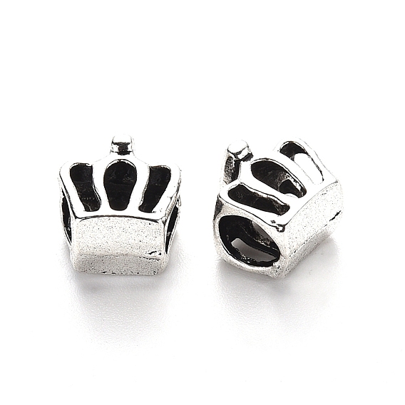 Европейские сплавочные бусины тибетского стиля , бусины с большим отверстием, без свинца, полый, корона