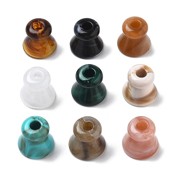 Двухцветные акриловые бусины, бусы из искусственного камня, колонка