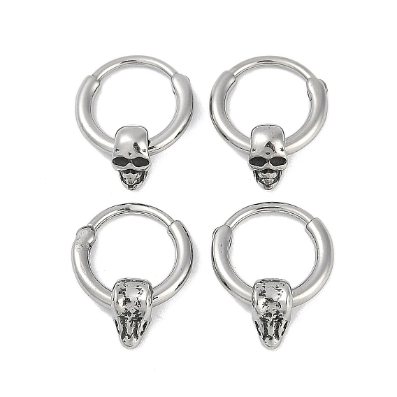 Череп/голова змеи 316 серьги-кольца из хирургической нержавеющей стали, кольца для носа