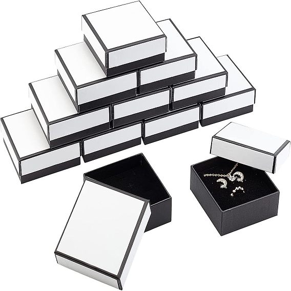 Картонная коробка, крышка с защелкой, с губчатым ковриком, коробка ювелирных изделий, квадратный