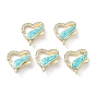 Rack Plating Brass Micro Pave Cubic Zirconia Lobster Claw Clasps, with Synthetic Opal, Cadmium Free & Lead Free, Long-Lasting Plated, Real 18K Gold Plated