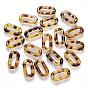 Transparent Acrylic Linking Rings, Quick Link Connectors, For Jewelry Cable Chains Making, Leopard Print Design, Oval